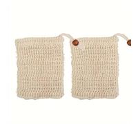 2 pcs Sisal Soap Bag, Natural Organic Soap Bag Exfoliating Soap Saver Pouch with Drawstring for Foaming, Drying Soaps, Exfoliation, Natural Safe and Durable