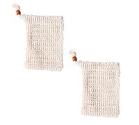 2 Pcs Sisal Soap Bags for Shower and Foaming,Natural Safe Organic Soap Bar Bag with Drawstring,Soap's Saverbag,Exfoliating Soap-saverbag,for Foaming,Drying Soaps,Bathing and Washing
