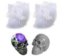 2 Pcs Skull Candle Moulds - Silicone Skull Moulds for Halloween Party, Making Aromatherapy Candles