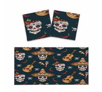 2 Pcs Skull Guitar Fluorescent Light Covers for Ceiling Lights, 4x2 Feet | Magnetic Classroom Office Ceiling Decor Home Drop