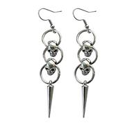 2 Pcs Skull Horror Dangle Earrings Women Skeleton Round Hoop Halloween Goth Punk Costume Accessories Halloween for Girls