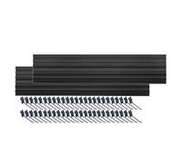 2 PCS Slatwall Panels Organizer with 50 Hooks, Interlocking Slat Wall Paneling for Display Storage, Garage Kitchen Workshop Retail Store Wall Mounted PVC Wall Rack