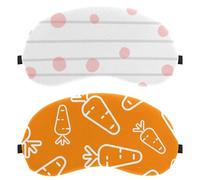 2 PCS Sleep Eye Mask for Side Sleeper, Carrot Vegetable Pattern Sleeping Mask, Light Blocking Eye Mask, Soft Eye Shade Cover for Travel, Nap, Plane