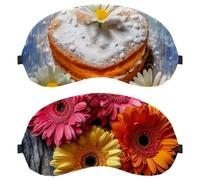 2 PCS Sleep Eye Mask for Side Sleeper, Sleeping Mask, Gerbera Flower on a Wooden Background Light Blocking Eye Mask, Soft Eye Shade Cover for Travel, Nap, Plane