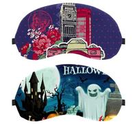 2 PCS Sleep Eye Mask for Side Sleeper, Sleeping Mask, Light Blocking Eye Mask, Spooky Halloween Party on Graveyard Moon and Ghost Soft Eye Shade Cover for Travel, Nap, Plane