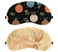 2 PCS Sleep Eye Mask for Side Sleeper, Sleeping Mask, Natural Birds Dragonfly Light Blocking Eye Mask, Soft Eye Shade Cover for Travel, Nap, Plane