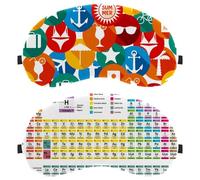 2 PCS Sleep Eye Mask for Side Sleeper, Sleeping Mask, Periodic Table of Elements Light Blocking Eye Mask, Soft Eye Shade Cover for Travel, Nap, Plane