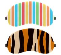 2 PCS Sleep Eye Mask for Side Sleeper, Sleeping Mask, Tiger Stripes Light Blocking Eye Mask, Soft Eye Shade Cover for Travel, Nap, Plane