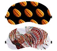 2 PCS Sleep Mask, Animal Rooster Chook Completely Block Out Light Eye Mask for Side Sleeper, Zero Eye Pressure Night Blindfold, Adjustable Eye Shade Cover