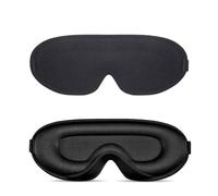 2 Pcs Sleep Mask, Black Sleep Eye Mask, Blackout 3D Cutoured Masks for Women & Men with Adjustable Strap, Suitable for Travel, Nap, Sleeping, Meditation