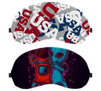 2 PCS Sleep Mask, Completely Block Out Light Eye Mask for Side Sleeper, Robots and Aliens Zero Eye Pressure Night Blindfold, Adjustable Eye Shade Cover
