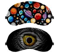 2 PCS Sleep Mask, Completely Block Out Light Eye Mask for Side Sleeper, Zero Eye Pressure Night Blindfold, Dragon's Eye Adjustable Eye Shade Cover
