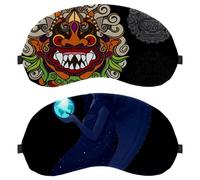 2 PCS Sleep Mask Cover Angel Earth, Eye Mask for Men Women, Breathable Sleeping Eye Masks, Zero Eye Pressure for Sleeping