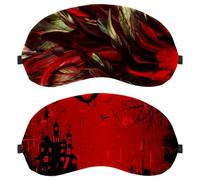 2 PCS Sleep Mask Cover Blood Red Halloween Haunted House Bat, Eye Mask for Men Women, Breathable Sleeping Eye Masks, Zero Eye Pressure for Sleeping