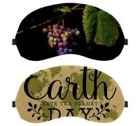 2 PCS Sleep Mask Cover, Earth Day April 22 Save The Planet Vintage World Map Eye Mask for Men Women, Breathable Sleeping Eye Masks, Zero Eye Pressure for Sleeping