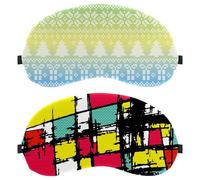 2 PCS Sleep Mask Cover, Eye Mask for Men Women, Abstract Doodle Art Painting Breathable Sleeping Eye Masks, Zero Eye Pressure for Sleeping