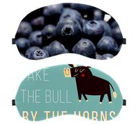 2 PCS Sleep Mask Cover, Eye Mask for Men Women, Funny Take The Bull by The Horns Breathable Sleeping Eye Masks, Zero Eye Pressure for Sleeping