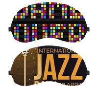 2 PCS Sleep Mask Cover International Jazz Day 30 April Music Festival, Eye Mask for Men Women, Breathable Sleeping Eye Masks, Zero Eye Pressure for Sleeping