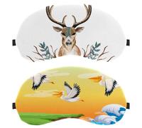 2 PCS Sleep Mask Cover, Pelican Flying on The Sky Eye Mask for Men Women, Breathable Sleeping Eye Masks, Zero Eye Pressure for Sleeping