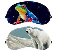 2 PCS Sleep Mask Cover, Polar Bear Eye Mask for Men Women, Breathable Sleeping Eye Masks, Zero Eye Pressure for Sleeping