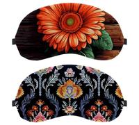 2 PCS Sleep Mask Cover, Retro Ethnic Flower Seamless Eye Mask for Men Women, Breathable Sleeping Eye Masks, Zero Eye Pressure for Sleeping