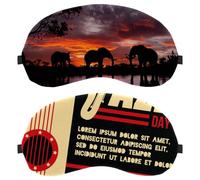 2 PCS Sleep Mask Cover Retro International Jazz Day Saxaphone, Eye Mask for Men Women, Breathable Sleeping Eye Masks, Zero Eye Pressure for Sleeping
