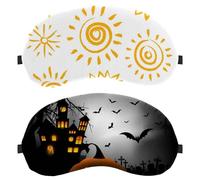 2 PCS Sleep Mask Cover Spooky Halloween Pumpkins Cemetery, Eye Mask for Men Women, Breathable Sleeping Eye Masks, Zero Eye Pressure for Sleeping