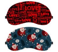 2 PCS Sleep Mask, Eye Mask for Men Women, Christmas Santa Claus House Ho Navy No Pressure Night Eye Cover, Breathable Sleeping Eye Mask, Light Blocking