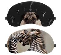 2 PCS Sleep Mask, Eye Mask for Men Women, No Pressure Night Eye Cover, Wildlife Zebra Animal Breathable Sleeping Eye Mask, Light Blocking