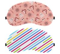 2 PCS Sleep Mask, Eye Mask for Men Women, Parallel Colorful Lines No Pressure Night Eye Cover, Breathable Sleeping Eye Mask, Light Blocking