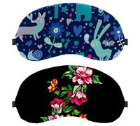 2 PCS Sleep Mask, Eye Mask for Men Women, Tropical Black Floral Flower No Pressure Night Eye Cover, Breathable Sleeping Eye Mask, Light Blocking