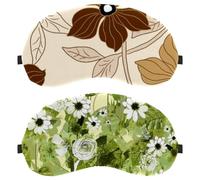 2 PCS Sleep Mask, Eyeshade for Side Sleeper Men Women, The Flower of Secluded Land Light Blocking Eye Mask Cover with Adjustable Strap, Night Blindfold