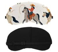 2 PCS Sleep Mask for Back and Side Sleeper, 100% Light Blocking Eye Mask, Wild West Cowboys Landscape Mountain Adjustable & Breathable Sleeping Eye Cover, Zero Eye Pressure
