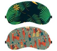 2 PCS Sleep Mask for Back and Side Sleeper, Dance for Two People 100% Light Blocking Eye Mask, Adjustable & Breathable Sleeping Eye Cover, Zero Eye Pressure