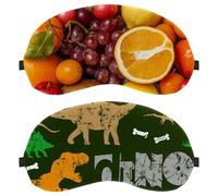 2 PCS Sleep Mask for Back and Side Sleeper Dinosaur Footprint Pattern, 100% Light Blocking Eye Mask, Adjustable & Breathable Sleeping Eye Cover, Zero Eye Pressure