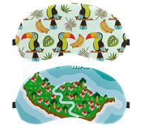 2 PCS Sleep Mask for Back and Side Sleeper, Madeira Map 100% Light Blocking Eye Mask, Adjustable & Breathable Sleeping Eye Cover, Zero Eye Pressure