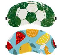 2 PCS Sleep Mask for Side Sleeper Men Women, Colorful Fruits Pattern Light Blocking Eye Mask Cover Eyeshade with Adjustable Strap, Night Blindfold