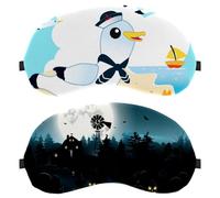 2 PCS Sleep Mask, Light Blocking Sleeping Eye Mask for Women Men, Happy Halloween Pumpkin Night Blindfold, Breathable Eye Mask Cover