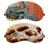 2 PCS Sleep Mask, Light Blocking Sleeping Eye Mask for Women Men, Night Blindfold, Poppies Vintage Breathable Eye Mask Cover