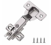 2 Pcs Slide-on 32mm Kitchen Cabinet Wardrobe Door Hinge,110 Degree Self Close Full Overlay Standard Hinge-Nickel Plated