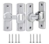 2 PCS Sliver Sliding Door Latch, Made of Aluminum Alloy, Snap Latch and Sliding Door Lock Interior, for Bathroom, Bedroom, Barndoor, Window, Internal Door