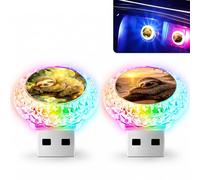 2 Pcs Sloth USB LED Car Interior Atmosphere Lamp, Portable Multi-Color Mini LED Night Light Auto Ambient Lighting, Universal Vehicle Interior Bedroom Decor Car Accessories Sloth Gifts for Women Men