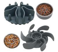 2 Pcs Slow Feeder Dog Bowl Insert Silicone Slow Strong Suction Cups for Dog Bowls Eating Grey Pet Licking Silicone Feeding Pet Accessories Anti Stick Supplies Slip Tool