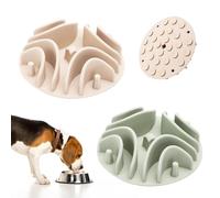 2 Pcs Slow Feeder Insert for Dog Bowl, Anti-Choking Silicone with Strong Suction Cups, Fits Most Dog Bowls, Ideal for Medium, Large Breeds (Green+White)
