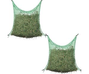 2 pcs Slow Feeding Bale Hay Nets Square 0.9x1.5 m PP Horse Pony Cattle Stable