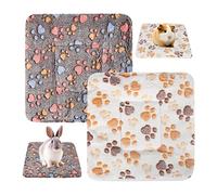 2 pcs Small Animal Plush Bed, Warm Fluffy Puppy Blanket, Fleece Sleep Pad Guinea Pig Hamster Rabbit Bed Mat Small Animal Winter Sleep Bedding Mat for Kitten,Bunny, Chinchilla, Squirrel, Hedgehog