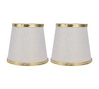 2 Pcs Small Drum Fabric Shade, 6" E14 Bulb Beige with Gold Edge Mini Light Cover for Table and Floor Lamps, Chandeliers, Wall Lights, 4.5x6x5.5in
