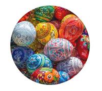 2 PCS Small Gaming Mouse Pad - Colorful Hand Painted Easter Eggs Round Rubber Base Desk Mat, Desk Pad with Stitched Edges, Mousepad for Laptop, PC Keyboard Mouse Mat for Work Game Office 7.9 in
