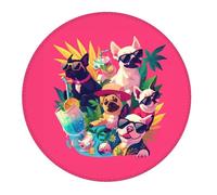 2 PCS Small Gaming Mouse Pad - Cool French Bulldog No.134 Round Rubber Base Desk Mat, Desk Pad with Stitched Edges, Mousepad for Laptop, PC Keyboard Mouse Mat for Work Game Office 7.9 in