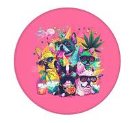 2 PCS Small Gaming Mouse Pad - Cool French Bulldog No.136 Round Rubber Base Desk Mat, Desk Pad with Stitched Edges, Mousepad for Laptop, PC Keyboard Mouse Mat for Work Game Office 7.9 in